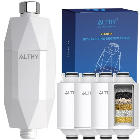 ALTHY Vitamin C Revitalizing Shower Water Filter-Improves Dry Itchy Skin, Hair