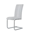 thumbnail image 1 of ALTIS White Fabric Dining Chairs Set of 4 - Modern Stainless Steel C-Legs, Ergonomic Padded Seating for Dining Room, Kitchen, Breakfast Nook - Casual Style, Wipe Clean, 1 of 5