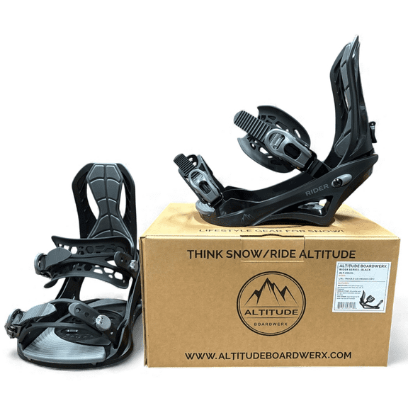 ALTITUDE RIDER SNOWBOARD BINDINGS (BLACK) S/M - MEN 6-9 | WOMEN 6.5-9.5