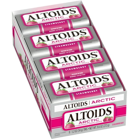 ALTOIDS Arctic Strawberry Sugar Free Breath Mints, 1.2 oz. (Pack of 8)