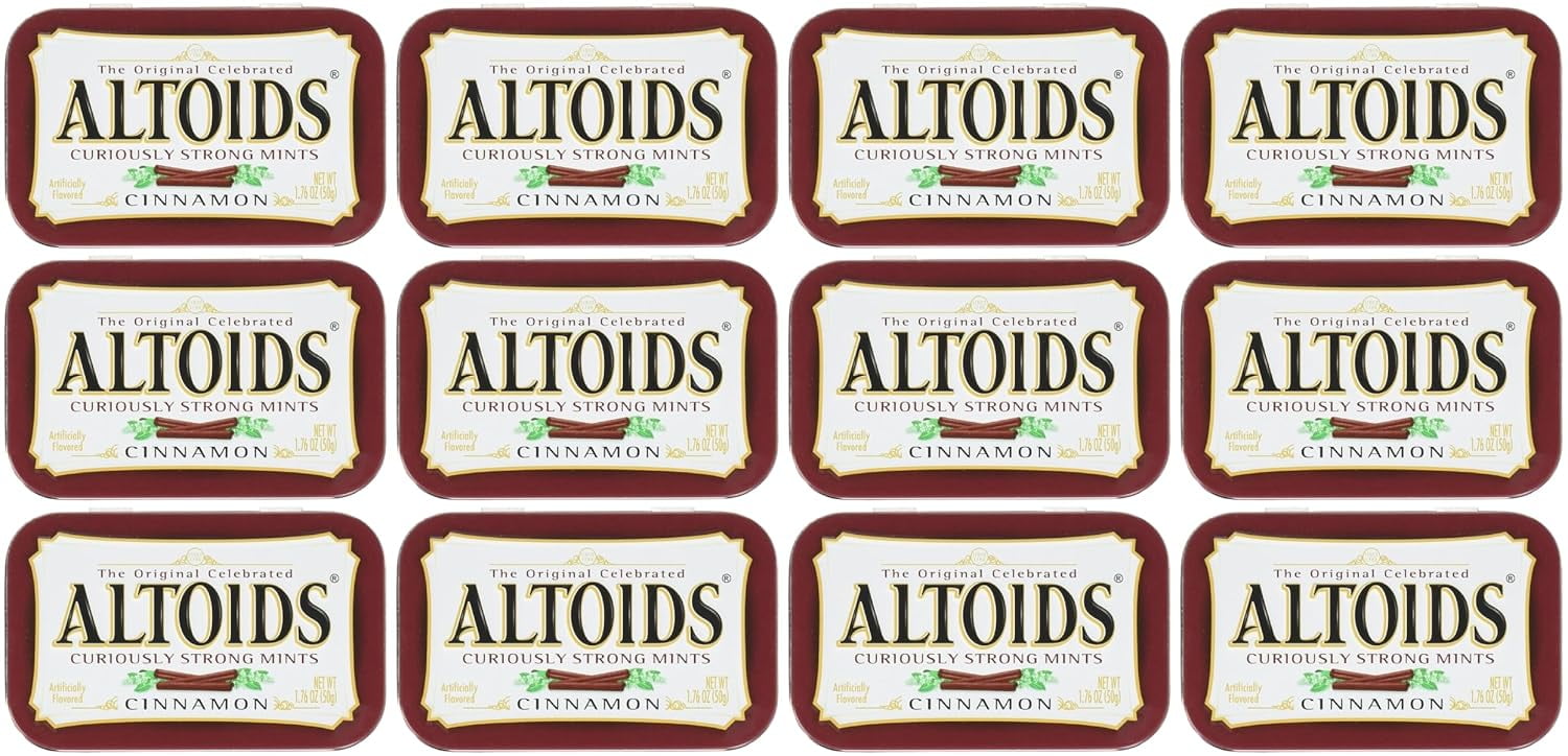 ALTOIDS Cinnamon Mints, Breath Mints, 1.76 oz. (Pack of 12)