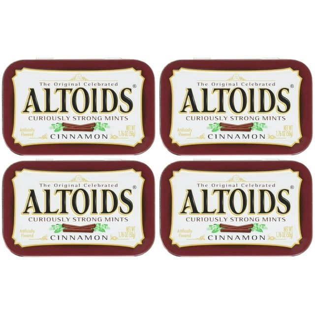 ALTOIDS Cinnamon Mints, Breath Mints, 1.76 oz. (Pack of 4)