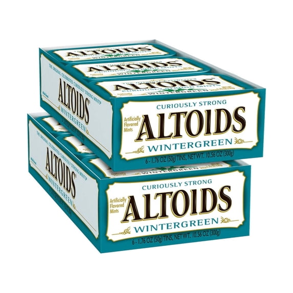 ALTOIDS Classic Wintergreen Breath Mints, 1.76-Ounce Tin (Pack of 12)