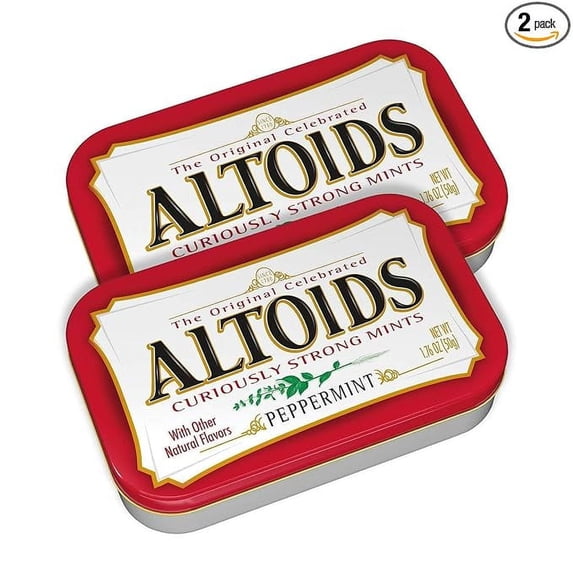 ALTOIDS Curiously Strong Peppermint Mints | Pocket-Sized Tins | 1.76 oz (2-Pack)
