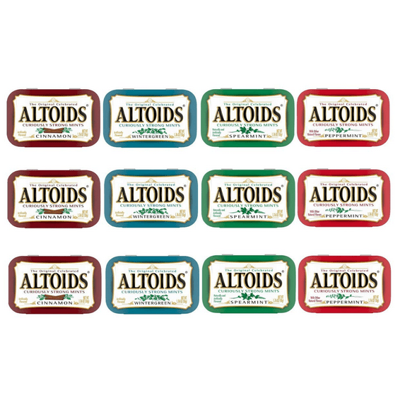 ALTOIDS Peppermint, Wintergreen, Spearmint, Cinnamon 1.76-Oz. Mints (12 Total)