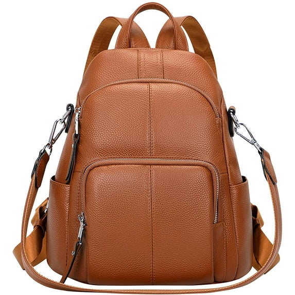 ALTOSY Anti-Theft Backpack Soft Leather Backpack for Women Fashion Shoulder Bag Purse S81 Brown