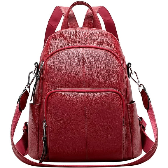 ALTOSY Anti-Theft Backpack Soft Leather Backpack for Women Fashion Shoulder Bag Purse S81 Wine Red