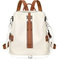thumbnail image 1 of ALTOSY Fashion Leather Backpack for Women Purse Functional Crossbody Bag S77 Beige/Brown, 1 of 8