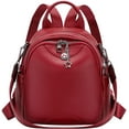 thumbnail image 1 of ALTOSY Small Genuine Leather Backpack Purse for Ladies Rucksack Shoulder Bag S97 Wine Red, 1 of 7