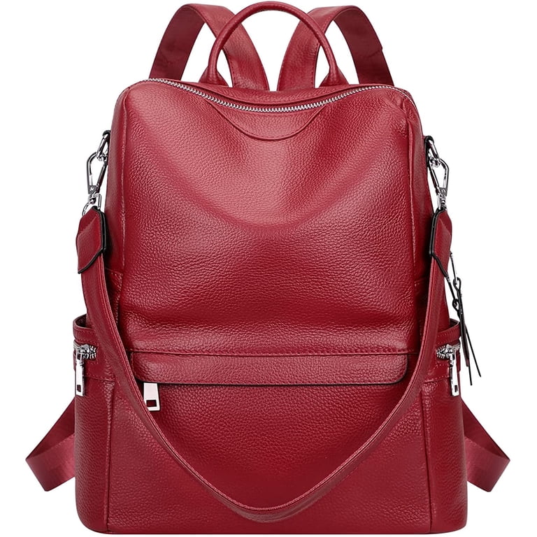 Genuine-leather Red Backpack/Purse Amazon.com: zency 15 Colors Real Soft 100% Genuine Leather  main image 3