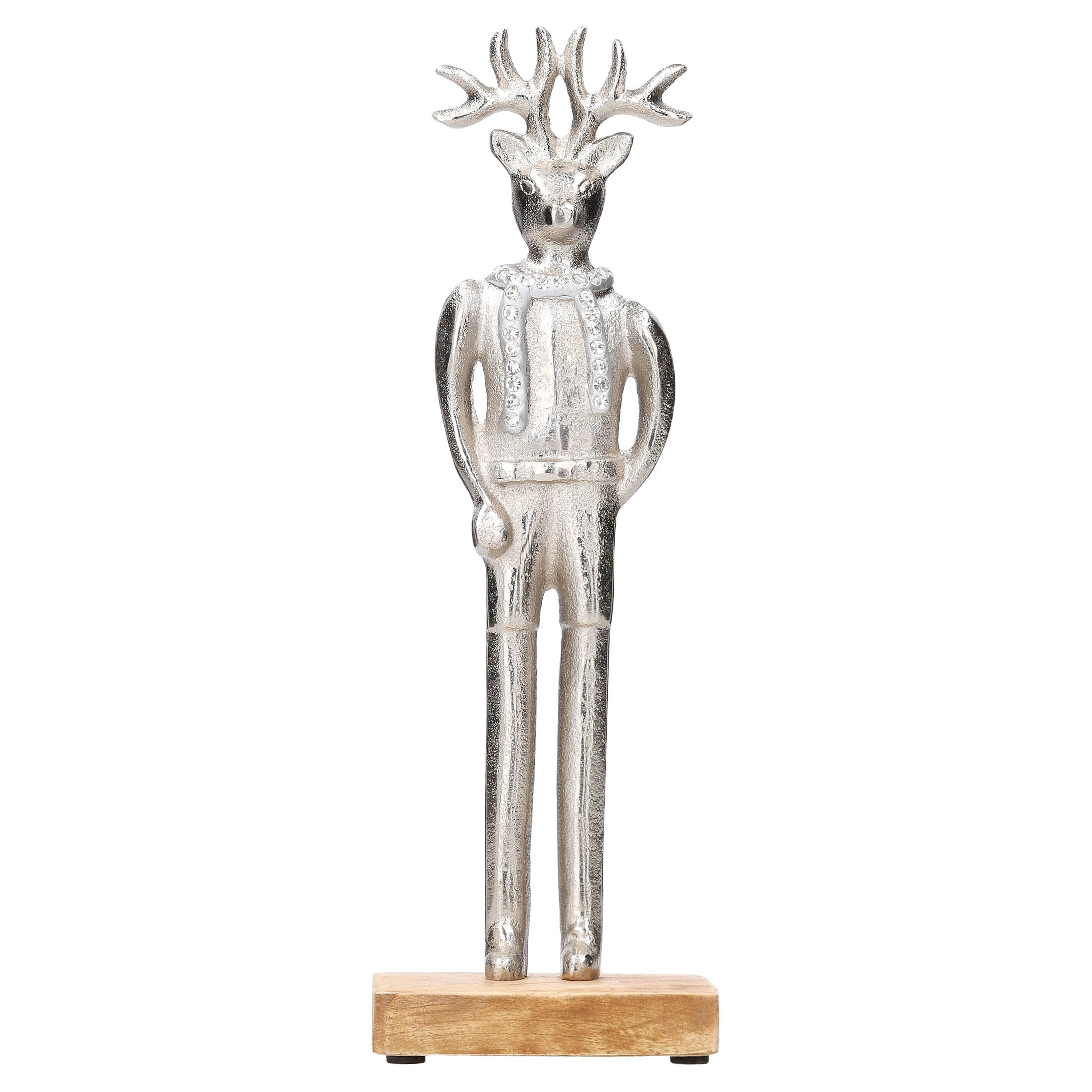 Metal Deer Man Christmas Decoration, Silver, 12", by Holiday Time