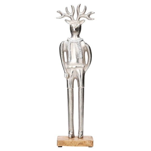 Metal Deer Man Christmas Decoration, Silver, 16", by Holiday Time