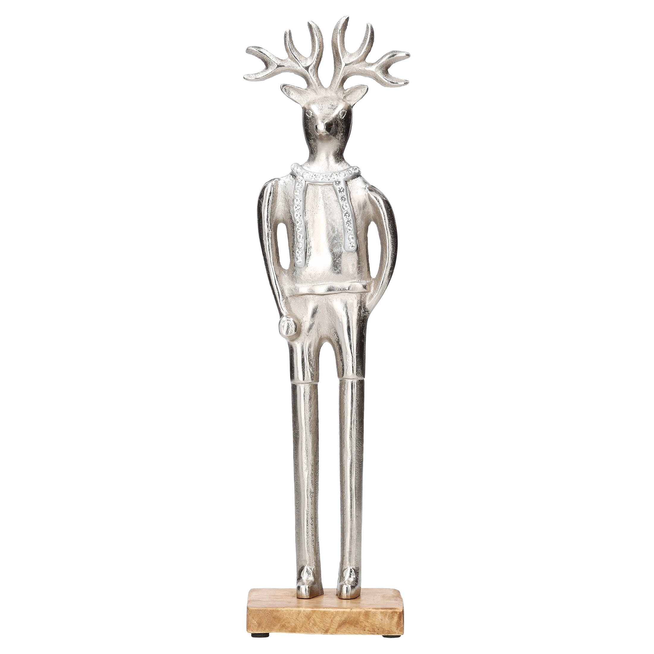 Metal Deer Man Christmas Decoration, Silver, 16", by Holiday Time