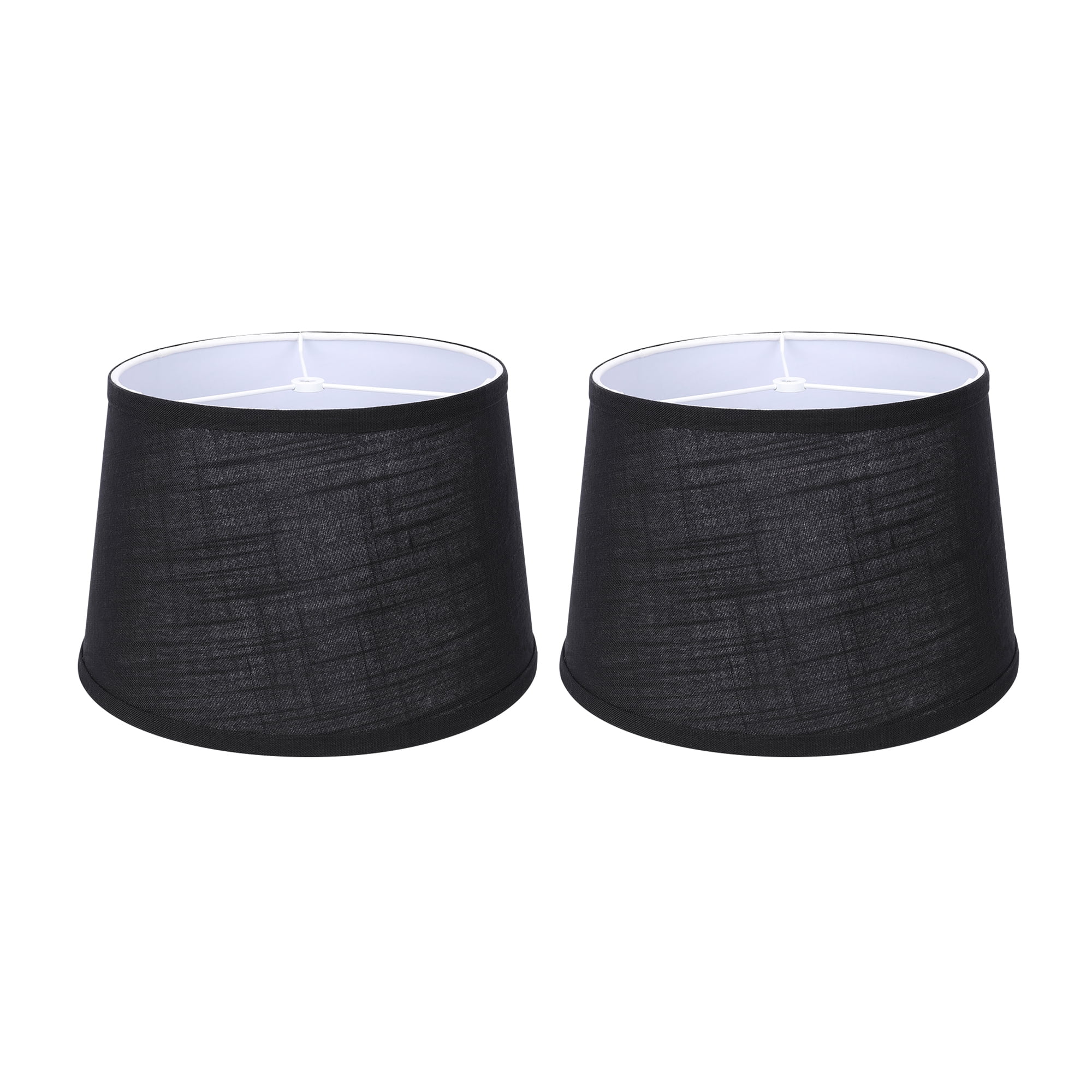 ALUCSET 10 x 12 x 8 Inch Linen 2 Tone Lamp Shade, Black & White (2 Pack