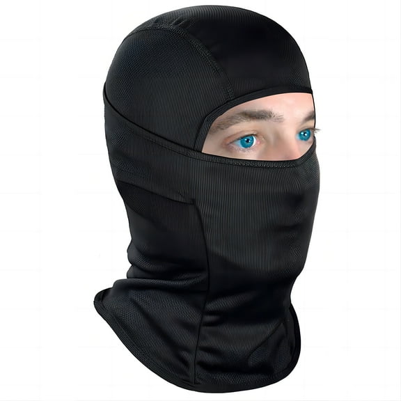 ALUED Unisex Balaclava Face Mask UV Protection Ski Sun Hood Tactical Polyester Fabric Masks Black