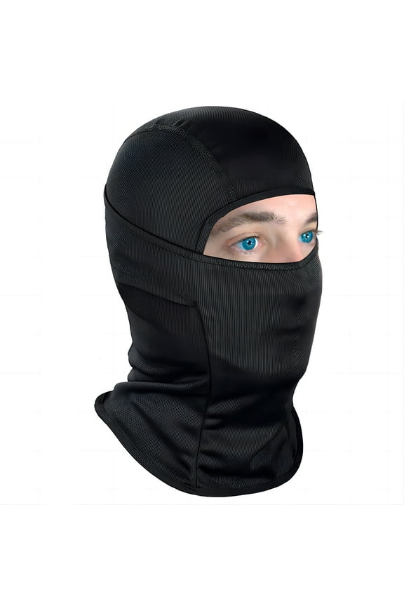 Unisex Balaclava Face Mask UV Protection Ski Sun Hood Tactical Polyester Fabric Masks Black