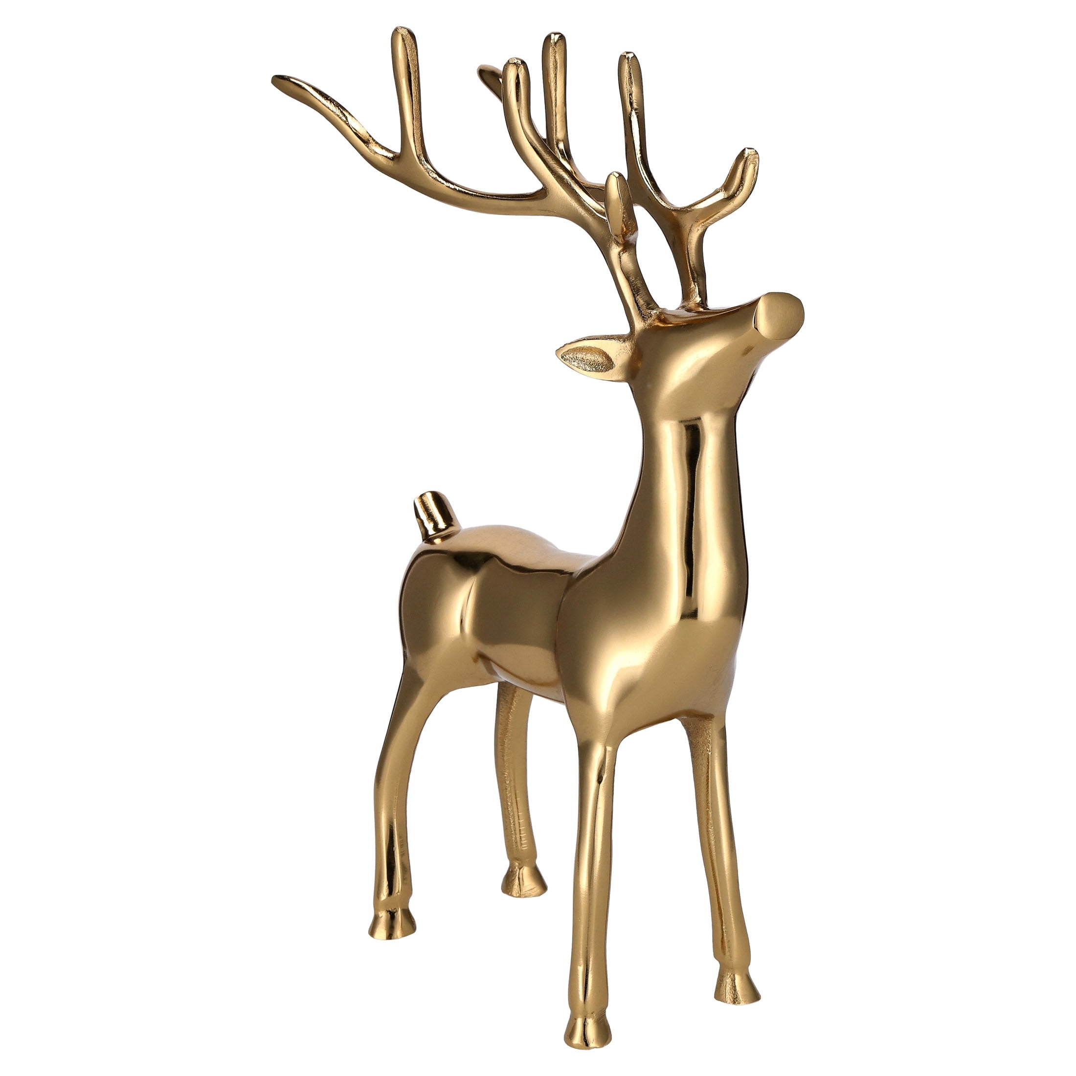 Aluminum Standing Reindeer Christmas Decoration, Gold, 16", by Holiday Time