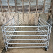 ALUMINUM 5 FT X 10 FT 6 RAIL 40 TALL WALL-MOUNTED SHEEP & GOAT STALL KIT PEN