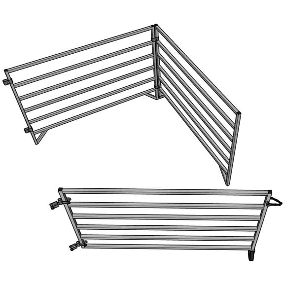 ALUMINUM 5 FT X 5 FT 6 RAIL 40" TALL SHEEP & GOAT ADD-ON STALL KIT PANEL PEN
