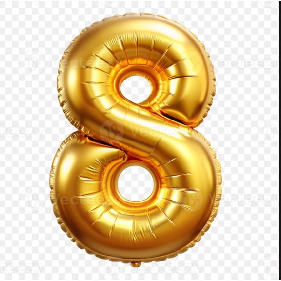 ALUMINUM FOIL PARTY BALLOON NUMBER 8