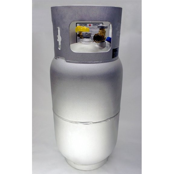ALUMINUM PROPANE TANK 33.5 LB 8 GALLON FORKLIFT FORK HORIZONTAL VERTICAL NEW LPG