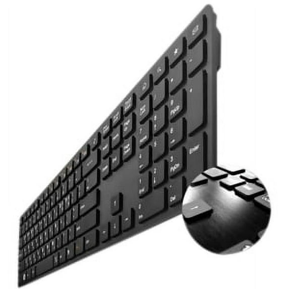 ALUMINUM X-SLIM SOFT TOUCH TACTILE KEYBOARD W/ 2 USB PORTS-BK