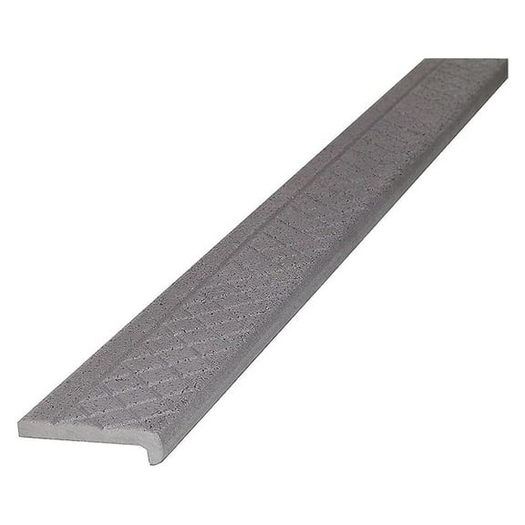 ALUMOGRIT 101SP Stair Nosing - 36" Gray Anti-Slip Aluminum Stair Tread - Durable Concrete & Steel Stair Protection - Cross-Hatch Design, Fastener Installation