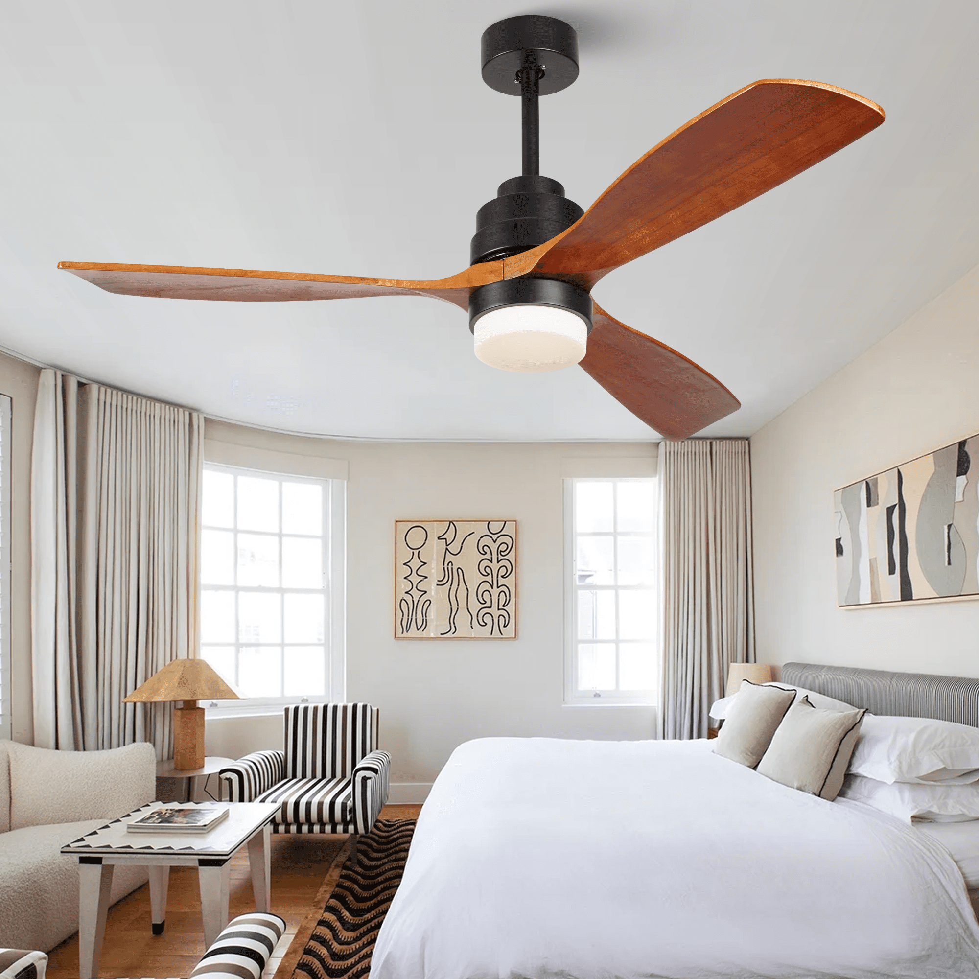 ALUOCYI 52inch Ceiling Fan with Light and Remote Control, Outdoor