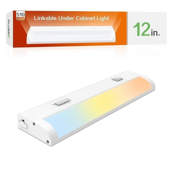 ALUSSO 12Inch LED Under Cabinet Light Plug-in, Dimmable, 5 Color Temperatures for Kitchen Home