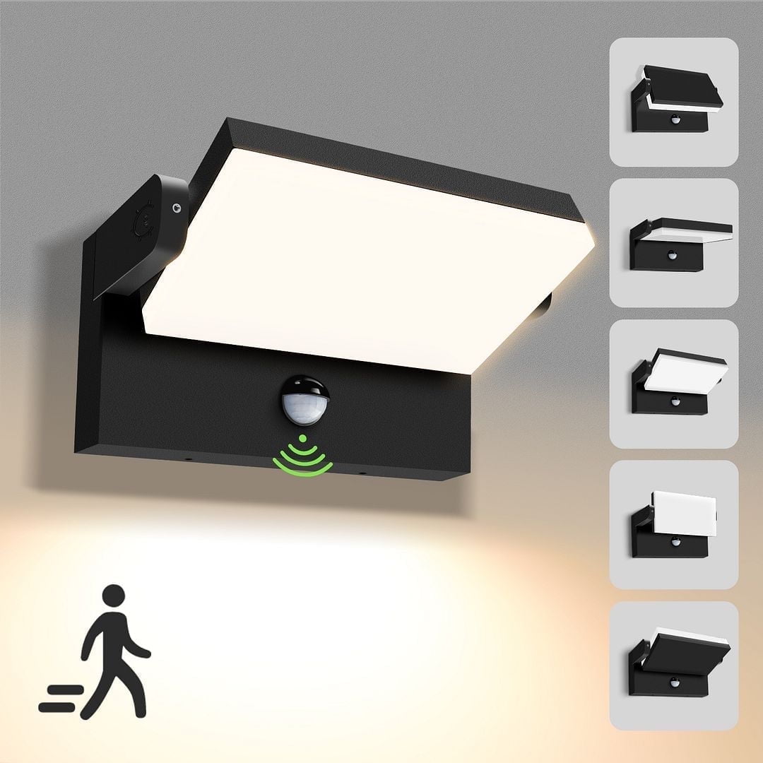 ALUSSO 3WT LED Rotatable Wall Light mit Sensor 3CCT 150°Swivelling Outdoor Lamp