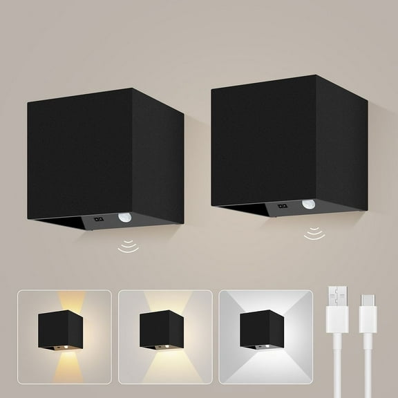ALUSSO 4W LED Cube Wall Light Night Lamp USB Rechargeable Up Down 3CCT Dimmable Indoor Fixture