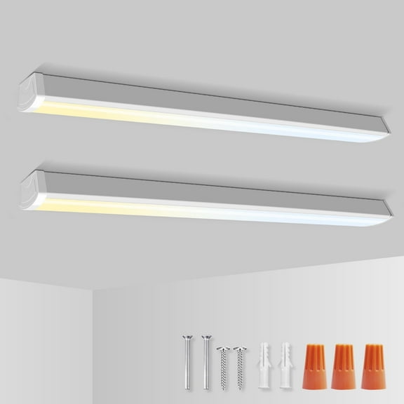 ALUSSO LED Wraparound Light 4000lm, 3CCT 3000K/4000K/5000K Adjustable, 4FT 40W Hardwire LED Shop Lamps, for Kitchen, Garage, Office, Hallway, 2Pack