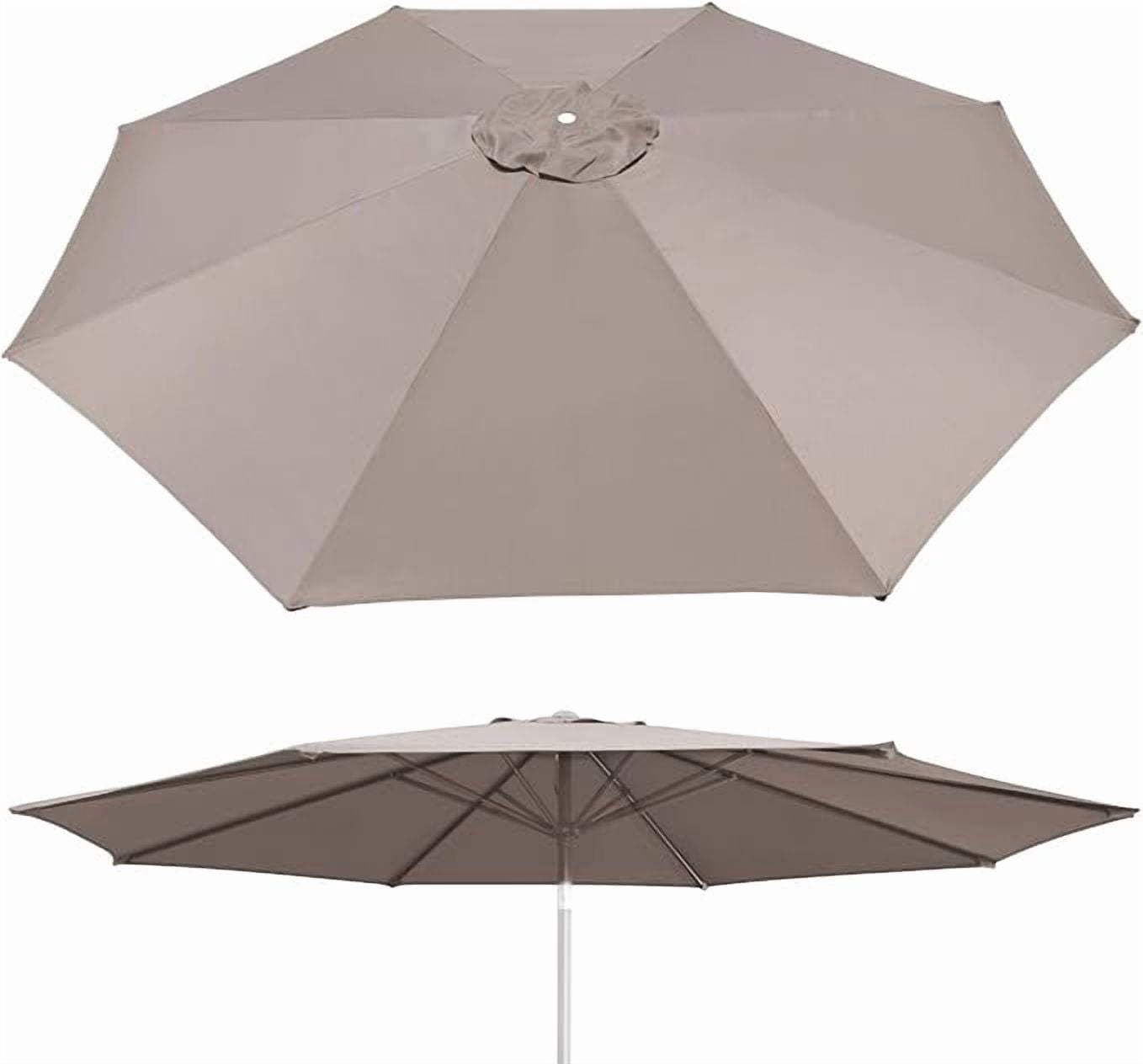 ALUVIERA 10' Umbrella Canopy Top Cover Patio Replacement Top Cover 8 Ribs Outdoor Sunshade