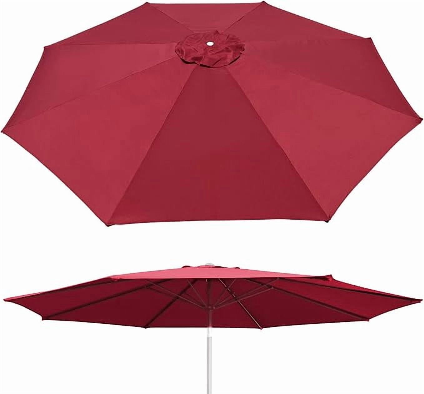 ALUVIERA 10' Umbrella Canopy Top Cover Patio Replacement Top Cover 8 Ribs Outdoor Sunshade
