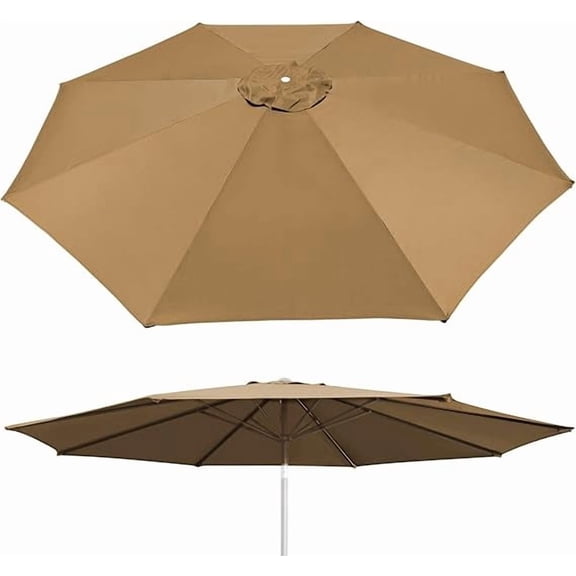 ALUVIERA 10' Umbrella Canopy Top Cover Patio Replacement Top Cover 8 Ribs Outdoor Sunshade