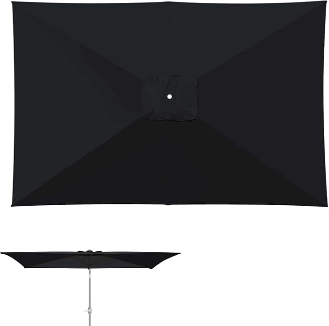 ALUVIERA 6-Rib 10'x6.5' Patio Umbrella Replacement Canopy for Outdoor