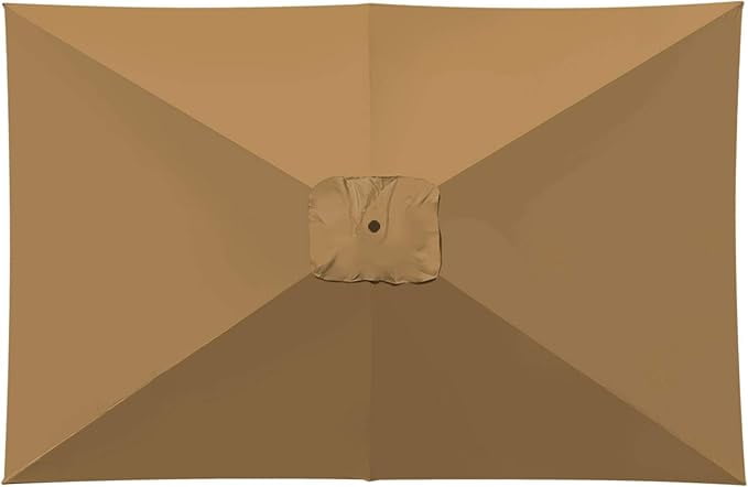 ALUVIERA 6-Rib 10'x6.5' Solar Patio Umbrella Replacement Canopy cover for Outdoor