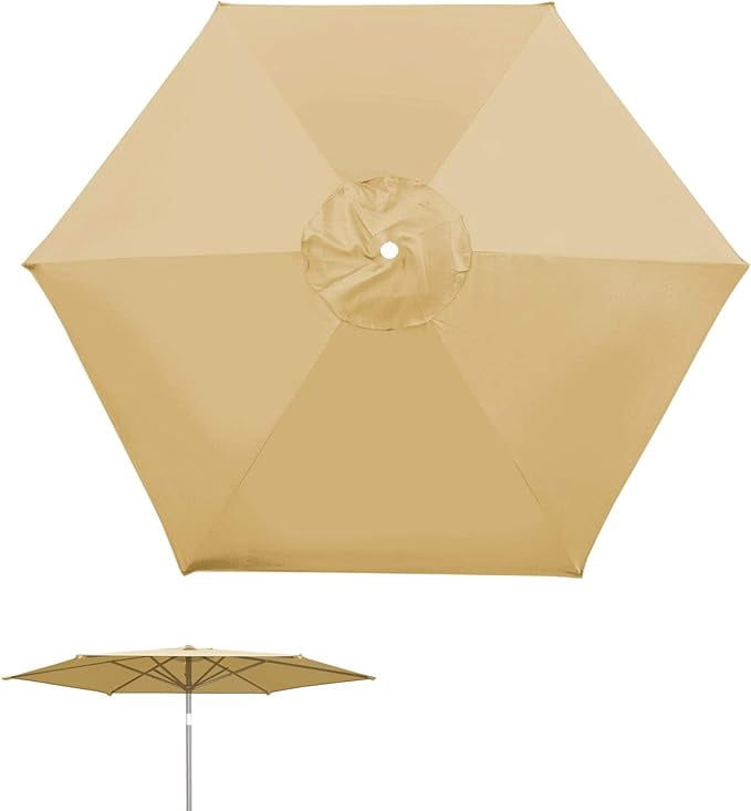 ALUVIERA 8.2ft 6 Ribs Umbrella Canopy Cover Only Patio Umbrella Replacement Top