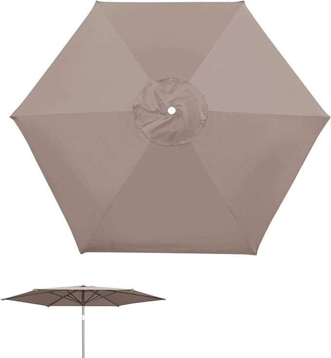 ALUVIERA 8.2ft 6 Ribs Umbrella Canopy Cover Only Patio Umbrella Replacement Top