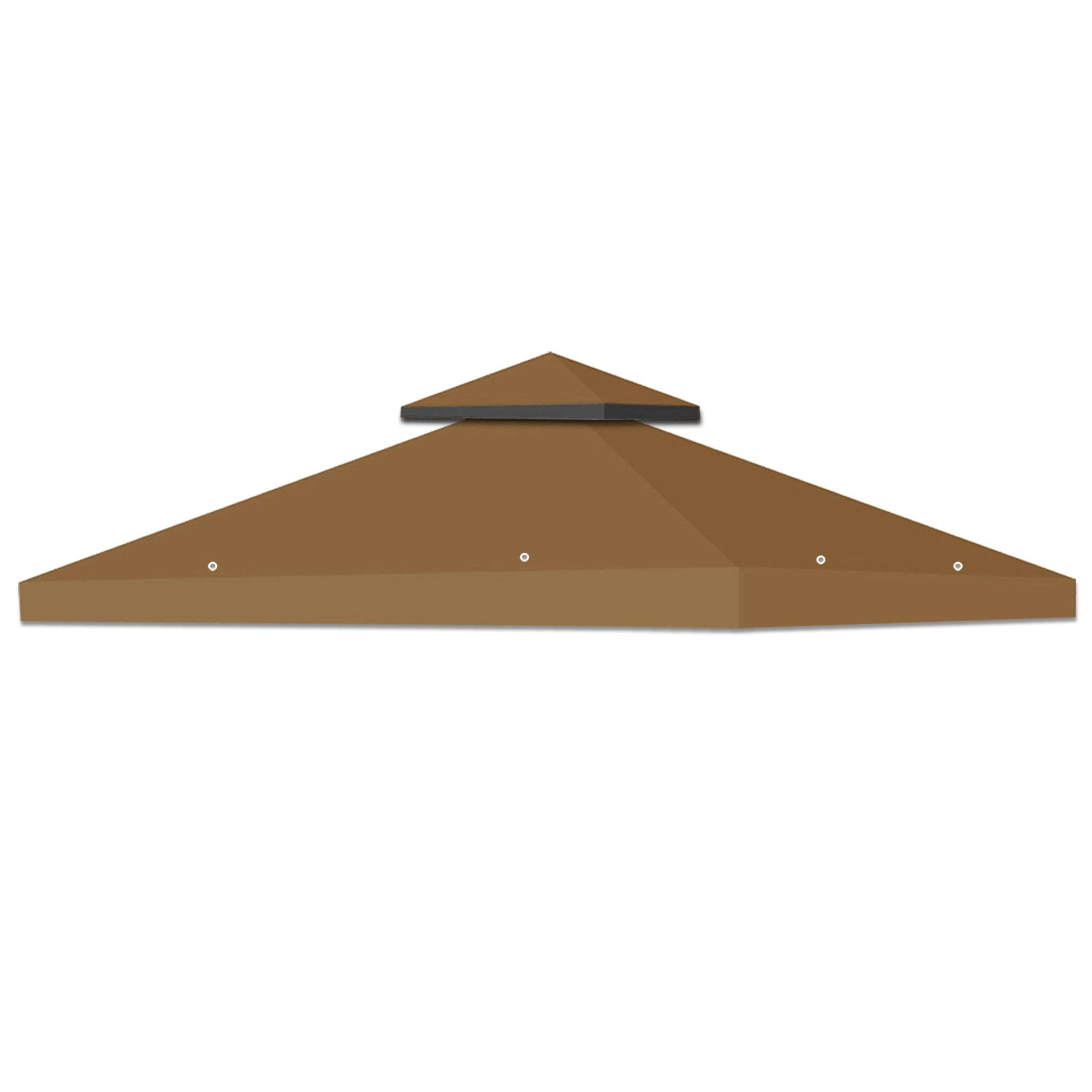 ALUVIERA 8'X8' Gazebo Sunshade 2-Tier Patio Pavilion Replacement Canopy(BROWN)