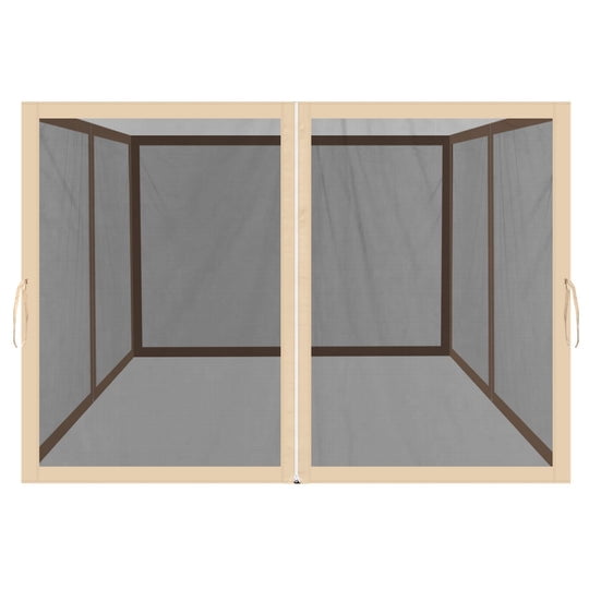 ALUVIERA Canopy Replacement Sidewalls Mosquito Netting Screen Walls for 8x8 FT Gazebo, 4 Pack,(8'Wx6'H,Beige)