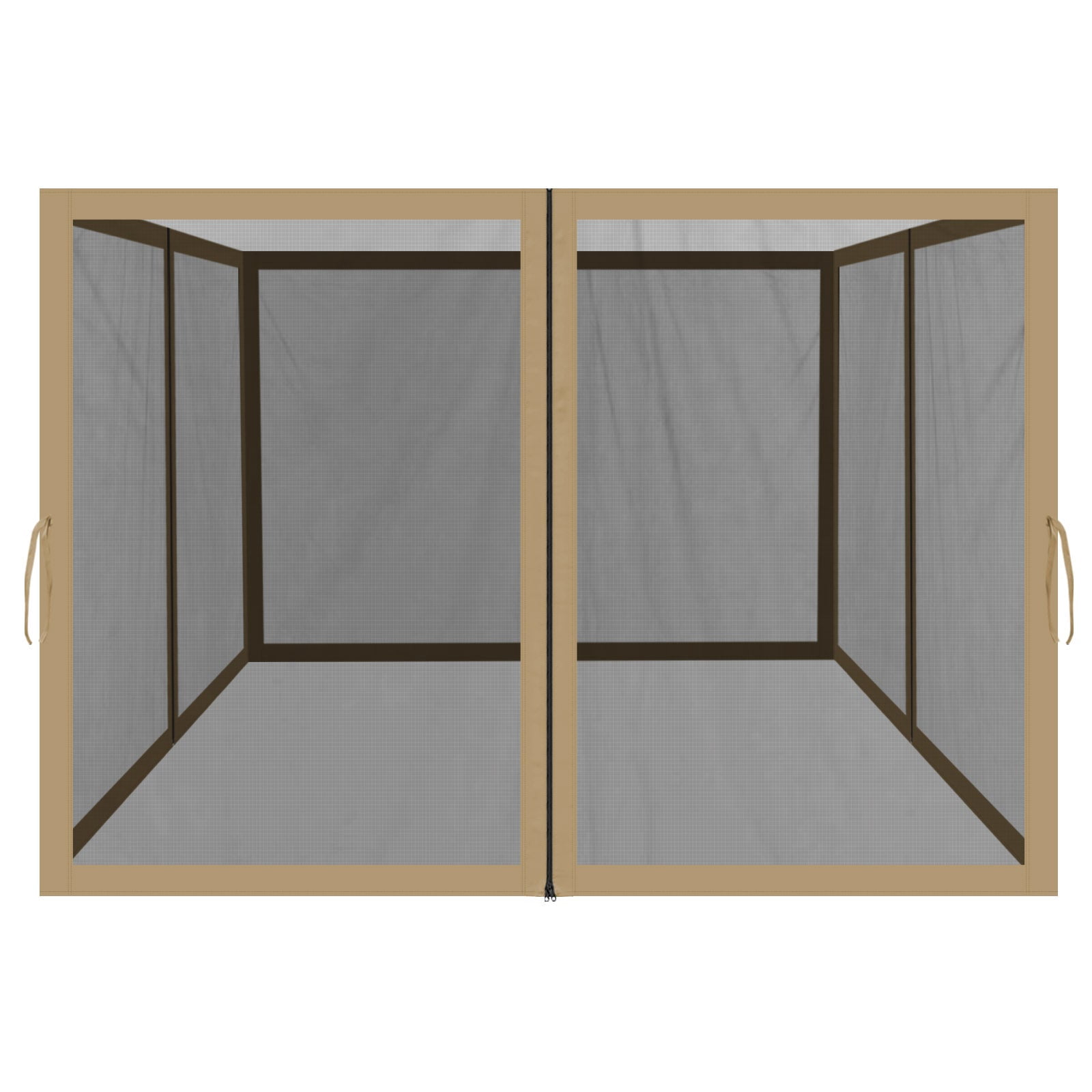 ALUVIERA Canopy Replacement Sidewalls Mosquito Netting Screen Walls for Gazebo Size 8x8 FT, 4 Pack,(8'Wx6'H,Tan)