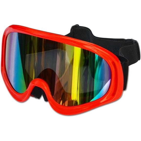 ALUVIERA Motorcycle and Bike Goggles UV400 Anti-fog Sunglasses Clear Skiing Ski Goggles Sport Goggles (Red)