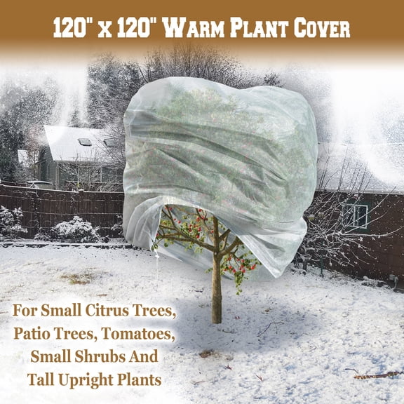 ALUVIERA Multi-Size Plant Covers Freeze Frost Protection,Warm Frost Cloth Plant Covers for Winter Frost Protection for Potted Plants Fruit Trees (120''x120'',6pcs)