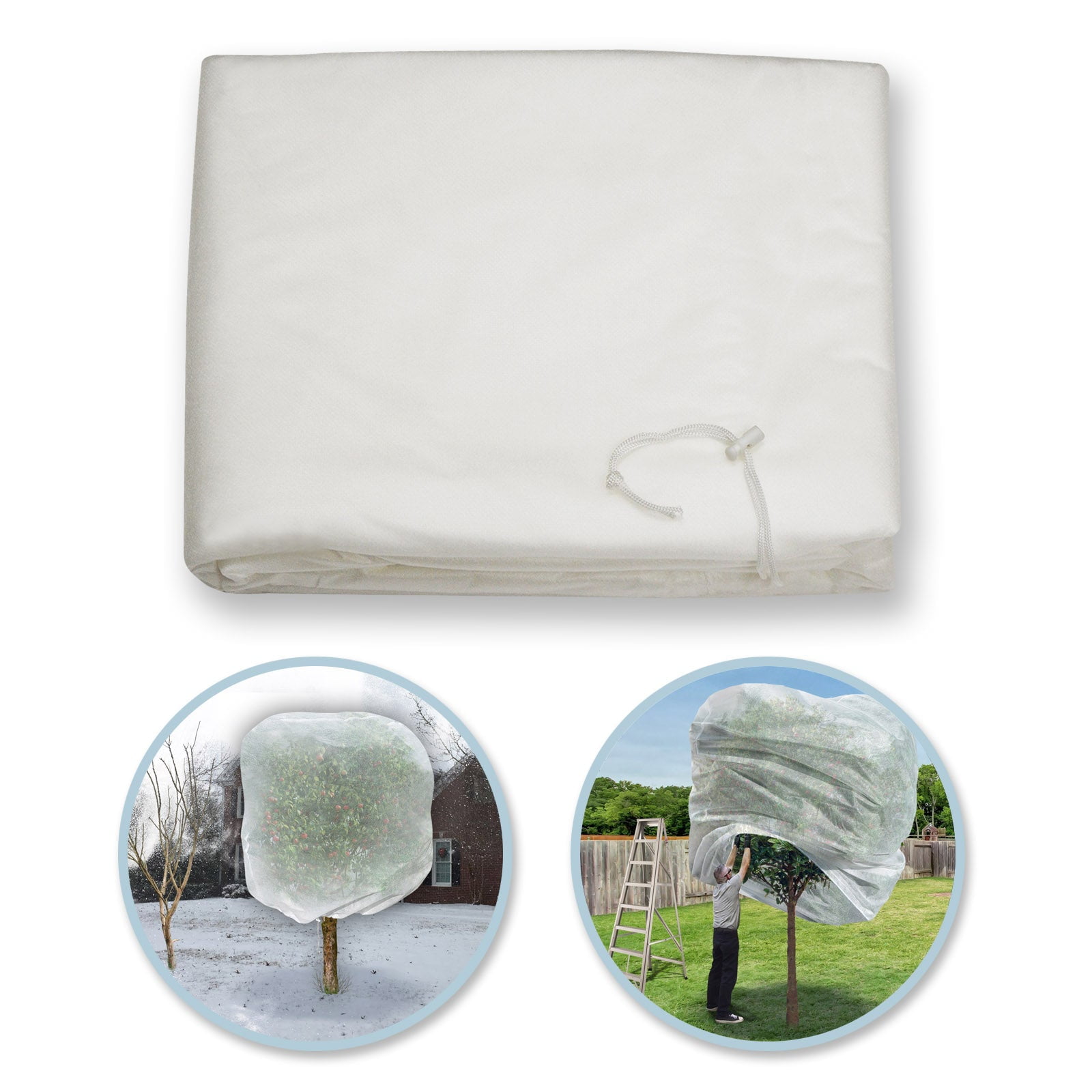 ALUVIERA Multi-Size Plant Covers Freeze Frost Protection,Warm Frost Cloth Plant Covers for Winter Frost Protection for Potted Plants Fruit Trees (34''x28'',1pcs)