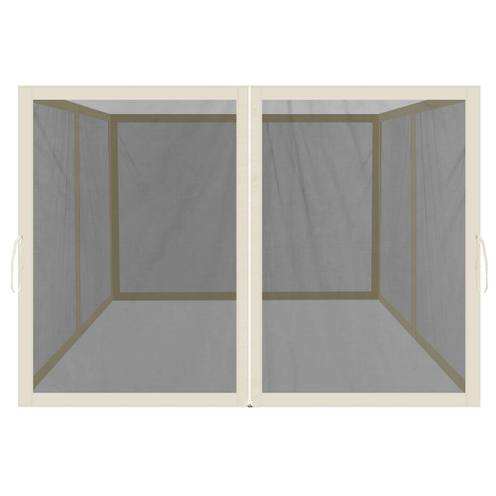 ALUVIERA Replacement Mosquito Netting for 10' x 10' Gazebo, Zippered Mesh Sidewalls Only, Pack of 4 (10' L X 6.4' W for 10' x 10' Gazebo, Ecru)