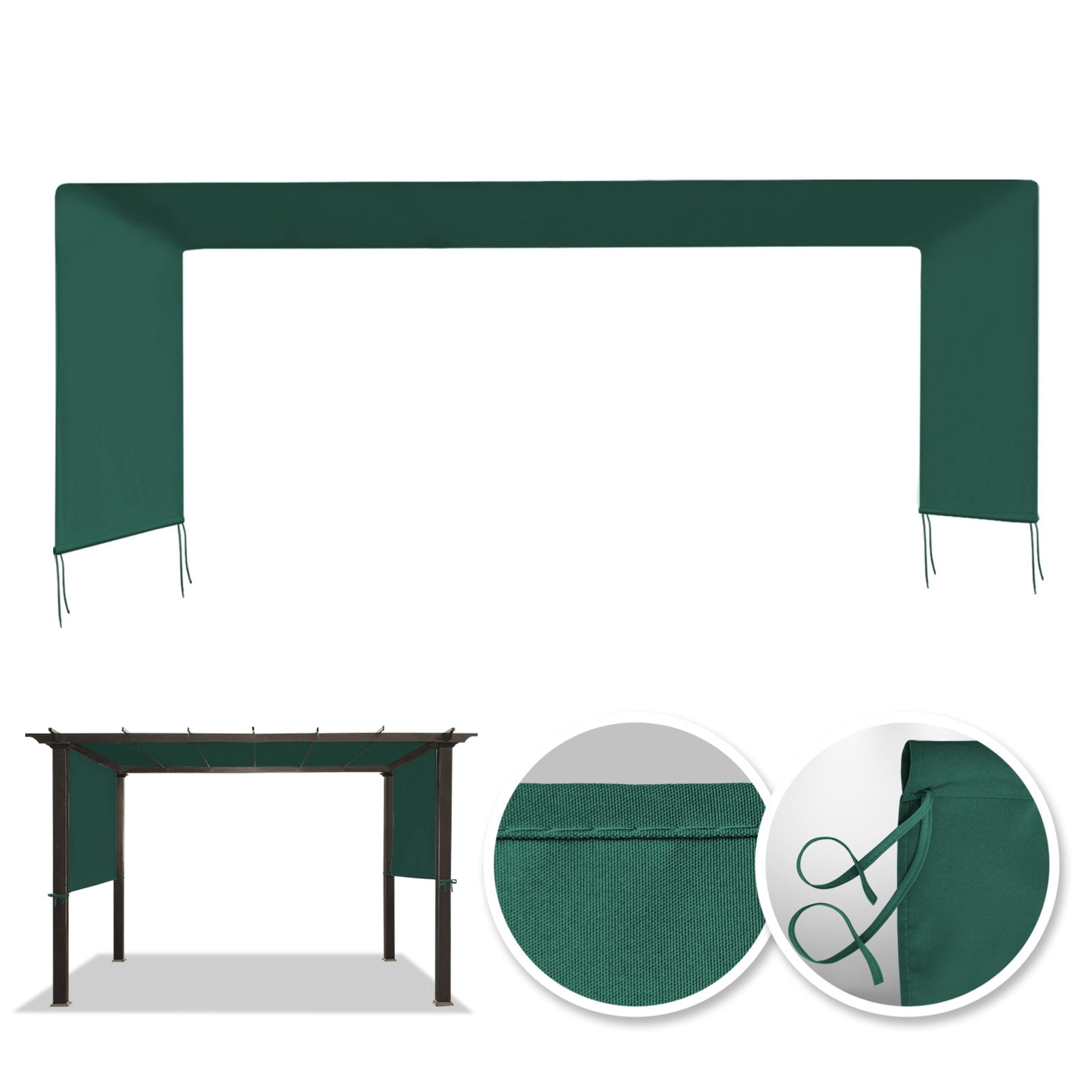 ALUVIERA Universal Replacement Canopy Top Cover for Pergola Structure(Canopy Only)(18x8.2 Ft,Green)
