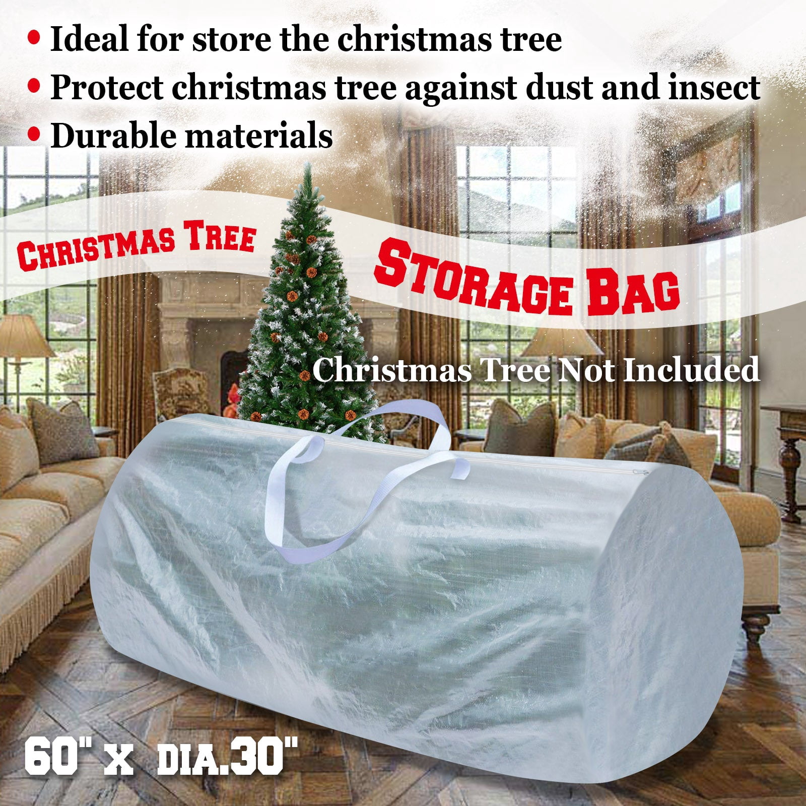 ALUVIERA Up to 9ft Christmas Tree Storage Bag Umbrella Storage bag Fits Tall Artificial Disassembled Trees with Reinforced Handles（White,10pcs）