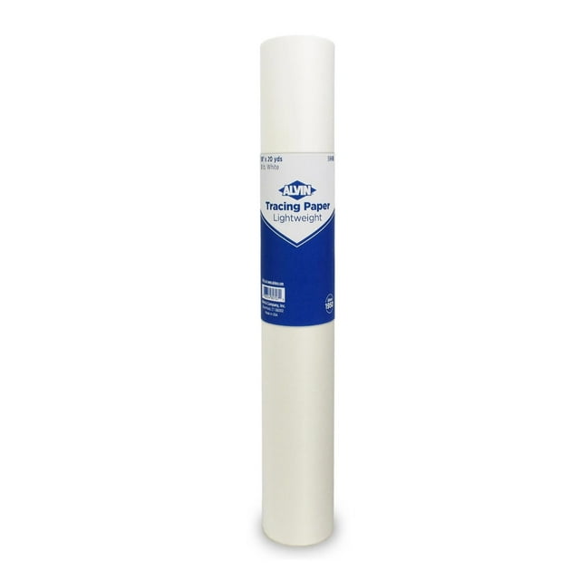 ALVIN 55WB Lightweight Tracing Paper Roll, White, Suitable with Ink