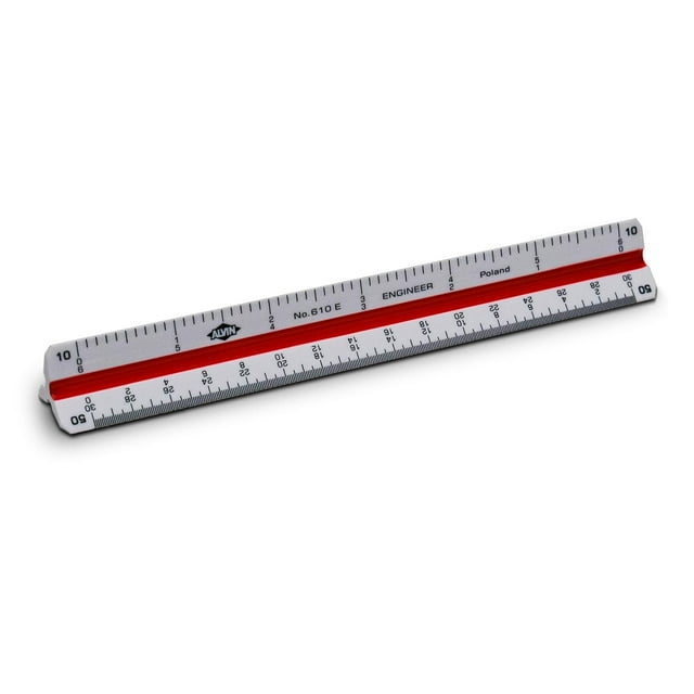ALVIN 610E Metric Engineer Triangle Scale, Multipurpose Ruler for